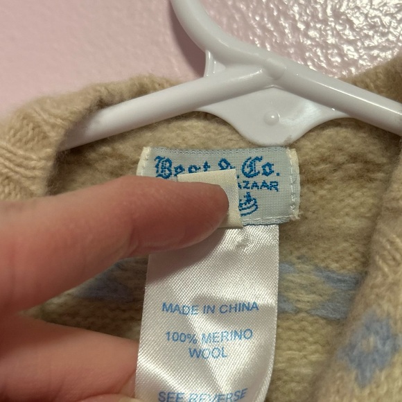 Best & Co 100% Merino Wool Cardigan Sweater Sz 12 Mo - Picture 6 of 9